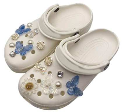 Traziewell Shoe Decoration Charms Shoe Accessories Women Clip On Decoration Pearl Shoe Charm Glitter for Ladies DIY Party of Birthday Presents SDC00319