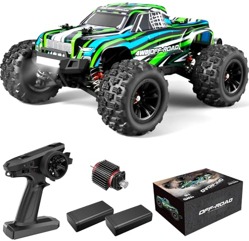 YONCHER YC380 1:16 52+Km/h Voiture Télécommandée Tout Terrain, Moteur Brushless pour Adultes et Enfants, 2.4GHz 4WD RC Monster Truck, 4x4 Voiture Camion Crawlers
