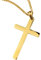 Zaloyi 24k Gold Cross Necklace for Men & Women, Plated High Polish Finish, Waterproof & Tarnish-Proof, 3mm Cuban Link Chain with Gold Crucifix Cross Pendant, Elegant Religious Jewelry (61)