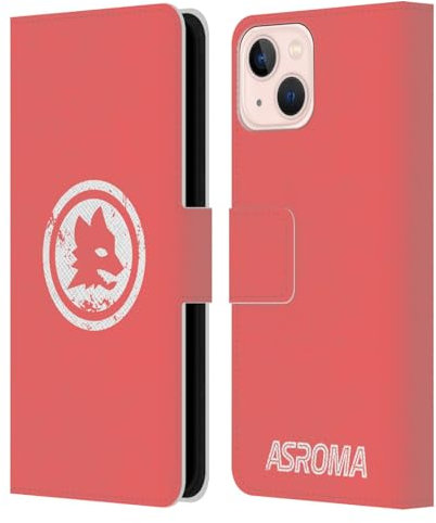 Head Case Designs Licenza Ufficiale AS Roma Rosa Invecchiato Grafica Crest Custodia Cover in Pelle a Portagoglio Compatibile con Apple iPhone 13