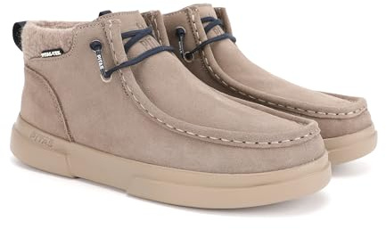WALK IN PITAS | GARDA | Freizeitstiefel für Damen | Stadtstiefel | Winter-Bootsschuhe | Freizeitschuhe | Freizeit-Sneakers | Schuhe ohne Schnürsenkel | Walkinpitas-Schuhe | Taupe | 39