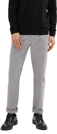 TOM TAILOR Herren 1042562 Regular Hose, 10521 - Smooth Grey, 33W / 34L EU