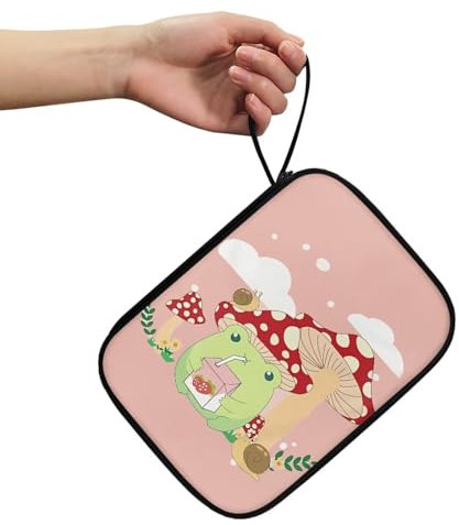 BYCHECAR Frog Mushroom Watch Band Storage Case for 12 Watch Straps, Pink Watch Band Holder and Organizer Compatible with Apple Watch Bands and Other Accessories