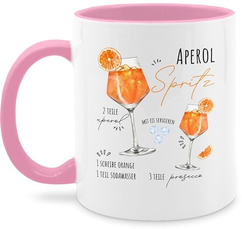 Tasse Tassen 325ml - Karneval & Fasching - Aperol Spritz Rezept I Lustig Geschenk Aperolfan Fanartikel - 325 ml - Rosa - büro karnevalstasse fasching- rezepte kaffeetasse geschenke für liebhaber