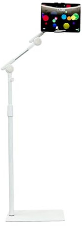 Niumowa Support au sol pour tablette, rotatif à 360 degrés avec support réglable en hauteur, compatible avec téléphone/tablette de 11,9 à 33 cm, Kindle, support de téléphone de 160 cm, en alliage