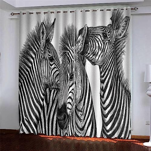 Flächenvorhang Set Tiermode Zebra Moderne Haushalt Schlafzimmer Balkon Wärmedämmung 3D-Druck Vorhang Panel Home Decor Vorhänge Für Wohnzimmer Bedroom Children'S Room 2 X 70 X 160 Cm -5F6W8S6M9V3I7X6T5