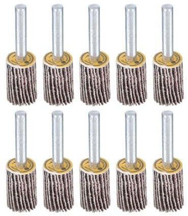sourcing map 16mm Flap Wheels Shank Mounted Sanding Disc Abrasive Wheel 80 Grits 10 Pcs