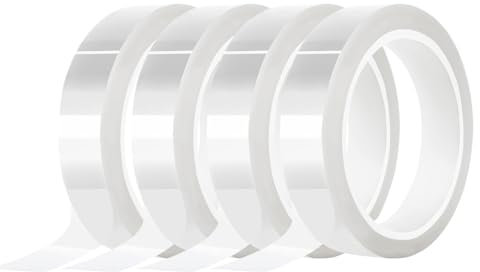 Uadme Wärmeband für Sublimation, Hochtemperaturband, Transparentes Klebeband für Heißpresse, Keine Rückstände Wärmeübertragungsband, Thermoband für Heimwerkerhandwerk (10mmx33m 4 Rollen)