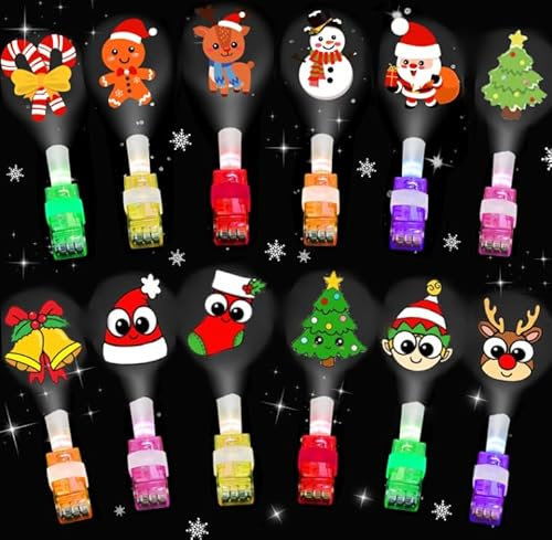 owlfun LED Fingerlampe Leuchtstab - 12 Stück Knicklichter Party Gadgets für Kinder - Weihnachtsgeschenke Kleinigkeiten