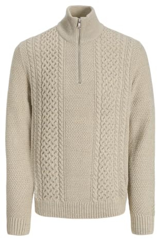 JACK & JONES Male Sweatshirt mit halbem Reißverschluss Einfarbig Sweatshirt mit halbem Reißverschluss