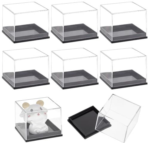 BENECREAT 12-teiliger Mineralienprobenkoffer, 27x27x25,5mm durchsichtiger Schaukasten, Würfel-Schaukasten zur Aufbewahrung von Schmuck, Aufbewahrungsbehälter, Arbeitsplatte zu Hause