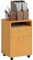 HOMCOM 60cm Filing Cabinet with Drawer, Open Shelf, Metal Handles and 4 Wheels, Office Home Organiser Mobile Printer, Natural Wood Finish