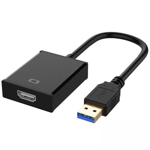 BAAQII USB to HDMI Adapter, USB 3.0/2.0 to HDMI Adapter Cable Male to Female Video 1080P PC for PC Laptop TV HDTV Audio
