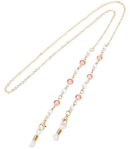 XXXFLOWER Sunglasses Chain Bead Glasses Strap Spectacle Cord Pearl Glasses Chain Eyeglasses Chain with Non-Slip for Reading Glasses Mask Elegant Glasses Lanyard Glasses String Around Neck Women