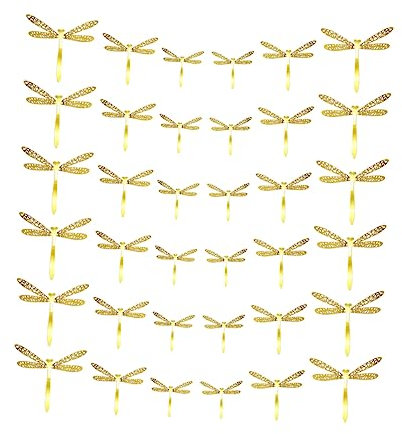 GOOHOCHY 36stücke Teiliges Metall-libellen Wanddekor Goldfarbene Filigrane Wandkunst Für Wohnzimmer Und Wohnraum Realistische Libellen Deko Für Festliche Atmosphäre Wohnzimmergestaltung
