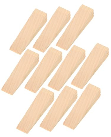 SHINEOFI Holz Türkeile 10 Stück 10x3x3cm Diagonalprofil Rutschfest mit Wandschutz für Fliesen Teppich und Schwere Türen