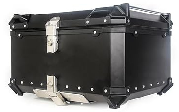 Cachpib 80L Topcase pour moto en alliage d'aluminium avec boîte arrière, sac de voyage pour casque avec serrure de sécurité, étanche. Top Box pour moto avec plaque de support à installer