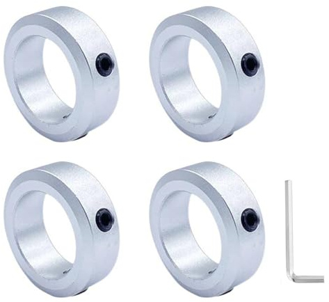 4 Stück Stellringe für 20mm Achse und Welle, mit Innensechskantschlüssel, Achskappen Schubkarrenrad mit Welle für Sackkarren Reifen Bollerwagen
