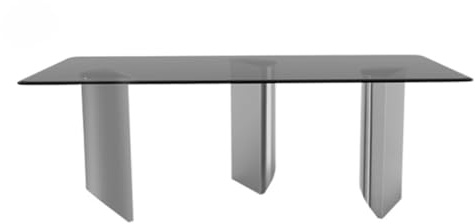 Table de Cuisine Moderne Table à Manger Nordique de 62 Pouces, en Verre for la Maison, Simple, for Grand Appartement, Bureau, fête