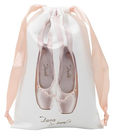 Ballettschuh Tasche - Satin Aufbewahrungsbeutel mit Kordelzug, Staubgeschützte Trainingsschuhtasche für Spitzenschuhe, Tragbar für Tanzstudio, Proben, Wettbewerbe, Reisen, Perfekt für Kinder, Jugendli
