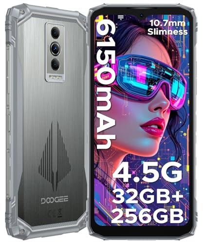 DOOGEERugged Blade10 Pro Energy Movil Irrompible Android 15,Móvil Resistente 32GB+256GB/2TB,4.5G 6150mAh Batería,50MP Cámara Móvil Rugerizado,10.7mm, 6.56 HD, IP68 / IP69K / MIL-STD-810H/NFC/OTG/GPS