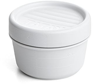 Tatay Fiambrera de Alimentos, Hermética, 0.2L de Capacidad, Tapa de Rosca, Libre de BPA, Apto Microondas y Lavavajillas, Color Blanco, Medidas: 8,5 x 8,5 x 6 cm