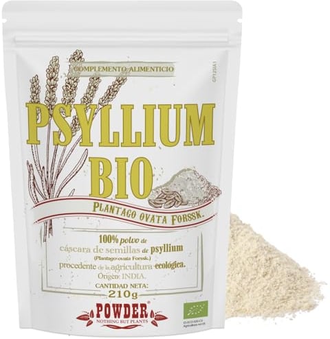 PSYLLIUM ECOLÓGICO EN POLVO * 30 raciones / 210 g * Aporte natural de fibra, acción laxante, protector de la mucosa intestinal * Garantía de satisfacción o reembolso * Fabricado en Francia