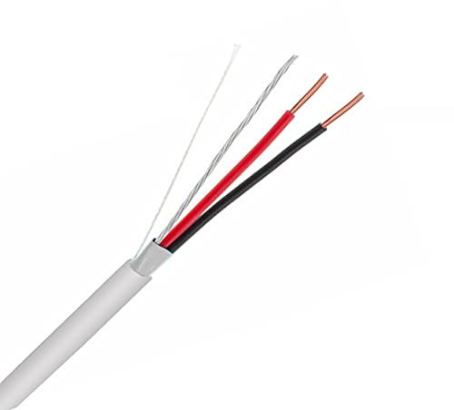 Getue Shielded Alarm Control Cable, 22 AWG 2 Conductors (7 Strand) Riser Alarm Cable, 125ft, Full Copper, For Fire/Sound/Security Burglar Station Wire Security by InstallerCCTV
