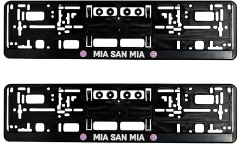 FC Bayern München Nummernschildhalter - Mia san mia - FCB 2er-Set Kennzeichenverstärker 3D-Optik