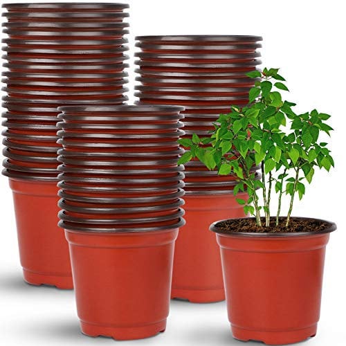 Augshy 110 Pièces 10CM Pots de Fleurs Pot semis en Plastique Pot de Fleur Interieur Pot Plastique Plante, Adapté Semis, Fleurs, Succulentes