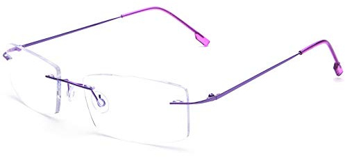 Fuisetaea Occhiali da lettura senza montatura Lettori in titanio leggeri Occhiali da vista Uomo Donna +0.75 Ingrandimento