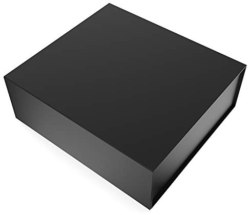JiaWei Geschenkbox 1 Stück, 33x31x11.5 cm Geschenkkarton mit Magnetisch Deckel, Grußkarten & Geschenkverpackung Seidenpapier - Schwarz