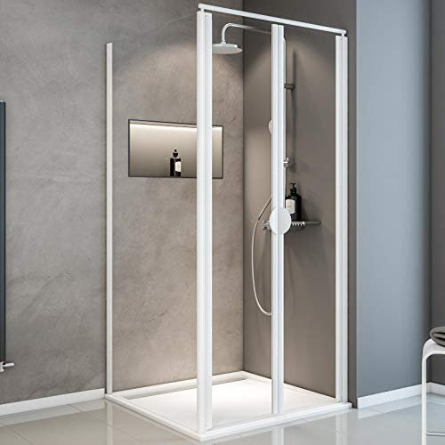 Schulte Sunny Drehtür mit Seitenwand, 180 cm Höhe, 90 x 80 cm, Sicherheitsglas (ESG), klar hell, D237017 04 50
