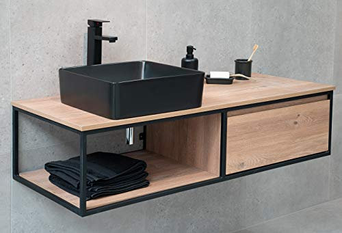 Badmöbel Unterschrank REED-140 (eiche) ohne Waschtisch