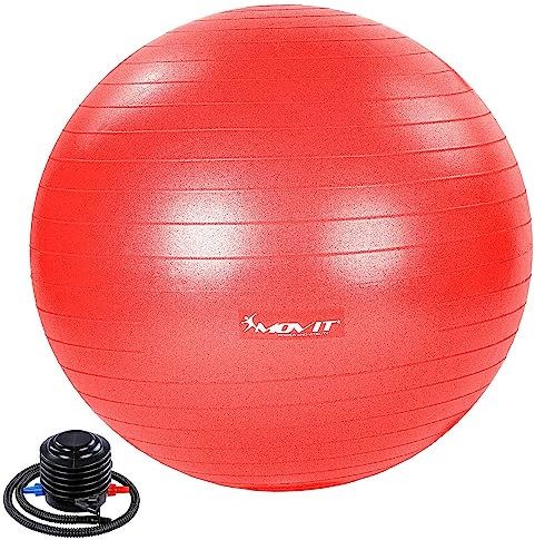 MOVIT® Gymnastikball »Dynamic Ball« inkl. Pumpe, 75 cm, rot, Maximalbelastbarkeit bis 500kg, berstsicher, Fitness-Ball, Sitzball, Yogaball, Pilates-Ball, Balance