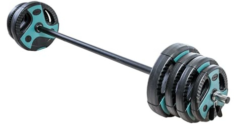 US Weight 54 LB Perfect Barbell Weight Set for Home Gym with 55” padded Bar, Adjustable Weights for Exercise, Lifting and to Build Muscle