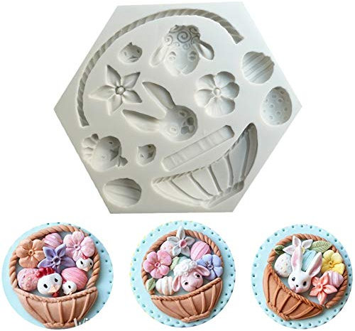 JAHEMU Fondant Form Silikon Schokoladenform Ostern Silikonform Seifenform 3D Kuchen Formen Tortendeko für Kuchen, Schokolade, Süßigkeiten Ice Jelly
