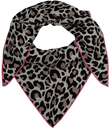 Zwillingsherz Dreieckstuch aus Baumwolle - Hochwertiger Schal mit Leo Design für Damen Jungen Mädchen - Uni - XXL Hals-Tuch und Damenschal - Strick-Waren - für Herbst Frühjahr Sommer beige pink