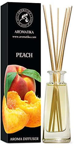 Raumduft Diffuser Pfirsich 100ml - Raumparfüme - Zimmerduft - Duftdiffusor mit Stäbchen - Raumbeduftung - Raumluft - Aromadiffusers - Reed Diffuser - Haus Parfüm - Duftaroma - Duft Diffuser