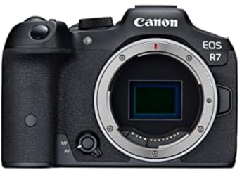 Canon EOS R7 Mirrorless Camera (Body Only), Hybrid Camera, 32.5 Megapixel (APS-C) CMOS Sensor, 4K Video, for Sports, Action, Content Creators, Vlogging Camera, Black