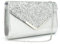 Milchstraße Damen Umschlag Clutch Tasche Pailletten Abend Handtasche Geldbörse mit abnehmbarer Kette Silber