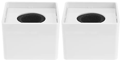 NUOBESTY Estación de micrófono cuadrada 2 piezas Logotipos de micrófono Estaciones de micrófono en forma de cubo Identificaciones de estación de micrófono en forma cuadrada