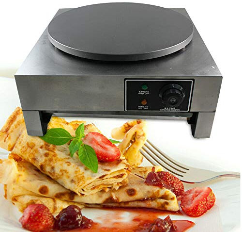 Appareil à crêpes Ø 40 cm avec répartiteur de pâte et spatule à crêpes 3000 W, fer à crêpes pour crêpes sucrées et galettes salées avec revêtement antiadhésif pour crêpes, pancakes