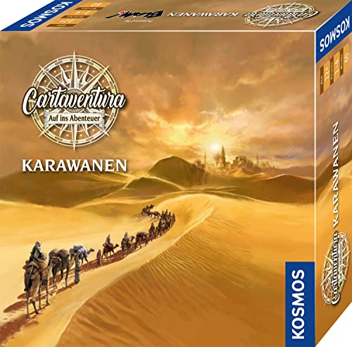 KOSMOS 683627 Cartaventura - Karawanen, Abenteuer-Spiel, packendes Gesellschaftsspiel mit 70 Karten und Mehreren Enden, für 1-4 Personen, ab 12 Jahre, in Deutscher Sprache