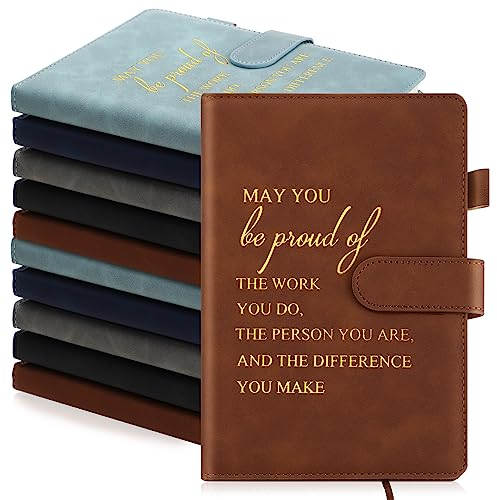 Roowest 10 Stück Team-Geschenk für Mitarbeiter, A5, Leder-Notizbuch, Tagebuch, Großpackung, inspirierende Geschenke für Kollegen, May You Proud of the Work You Do Journals, Wertschätzungsgeschenk für