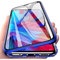 Hülle für Samsung Galaxy A54 5G, Magnetische Adsorption Handyhülle 360 Grad Schutz Aluminiumrahmen mit Gehärtetes Glas, Starke Magneten Stoßfest Metall Flip Case Cover - Blau