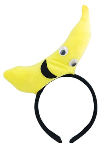 jojofuny Lustiger Hut Bananen KostüM Haarreifen FüR Kinder Und Erwachsene, Party Haarspange FüR Cosplay Und Performance, Gelb