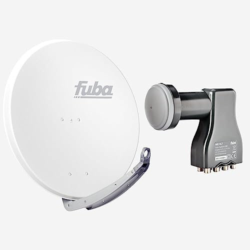 Fuba Sat Anlage 8 Teilnehmer | Satellitenschüssel Komplettset - DAA 850 W Sat-Schüssel 85cm Alu weiß + Fuba DEK 818 Octo LNB 8 Teilnehmer (DVB-S2, HDTV, UHD 4K/8K, 3D) mit LTE-Störfilter