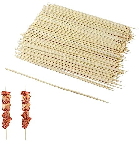 Pastlla 200PCS 7.9 inch Bamboo Wooden Skewers Sticks for Barbecue, BBQ,Appetiser,Fruit,Cocktail,Kabob, Grilling, Chocolate Fountain, Snacks, Kitchen, Party