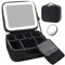 Borsa per il trucco da viaggio con specchio illuminato Partizionabile Makeup Train Case Cosmetic Make up Organizer Bag con 3 modalità di colore Dimming Light up Mirror
